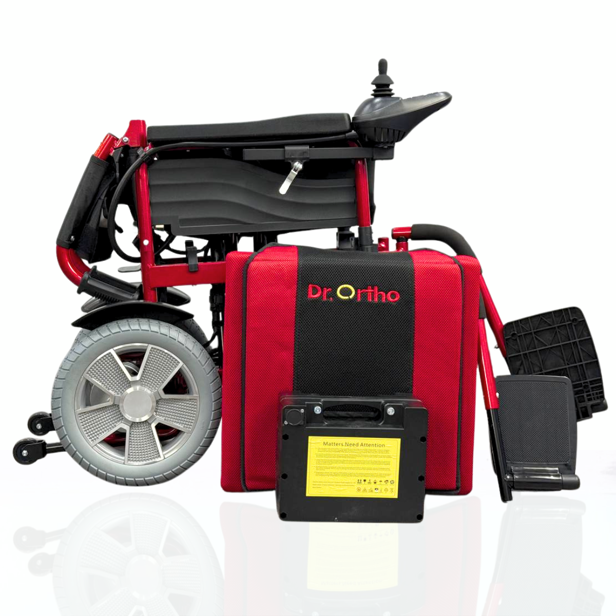 كرسي متحرك كهربائي عالي التحمل من دكتور أورثو بمحرك 500 وات حمولة 120 كجم