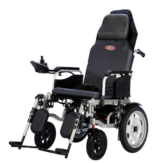 Load image into Gallery viewer, Dr.Ortho electric wheelchair DR-N-40-E blue frame with Detached hydrulic Adjustable Footrest and Recling Backrest
