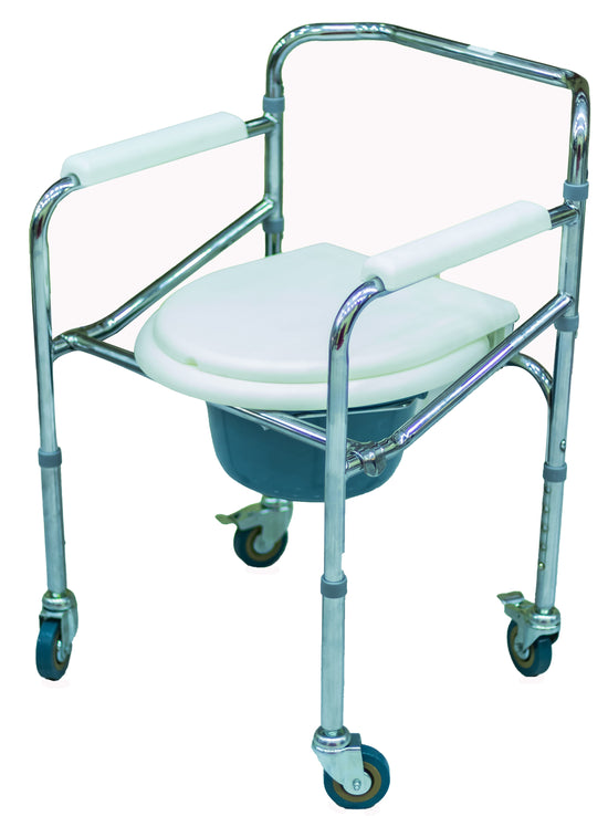 كرسي حمام متحرك ب4 عجلات صغيرة ، قابل للطي مزود بقاعدة بلاستيكية بواسطة فوشان