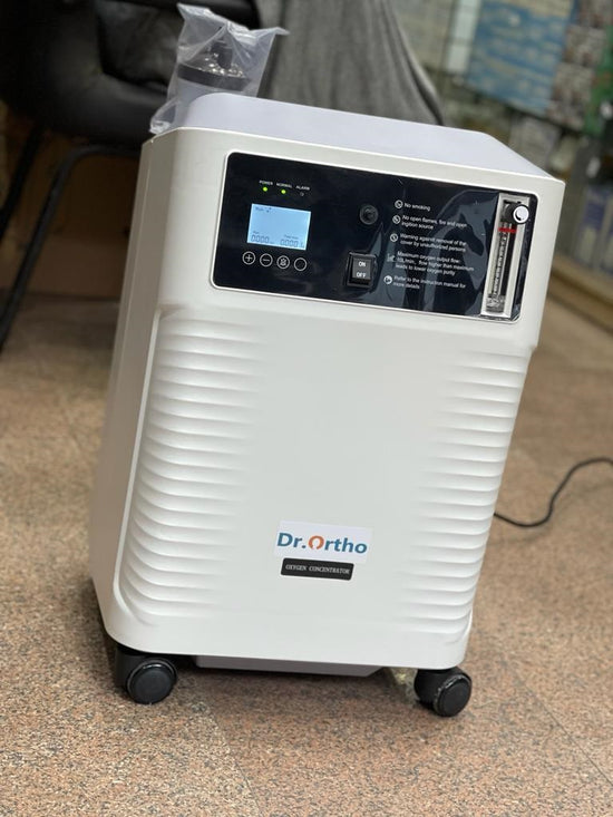 Dr.Ortho DR-OXY-10Lplus DynMed oxygen concentrator 10L portable light weight with 4 castors,4clynders with alarm safety technical problems.