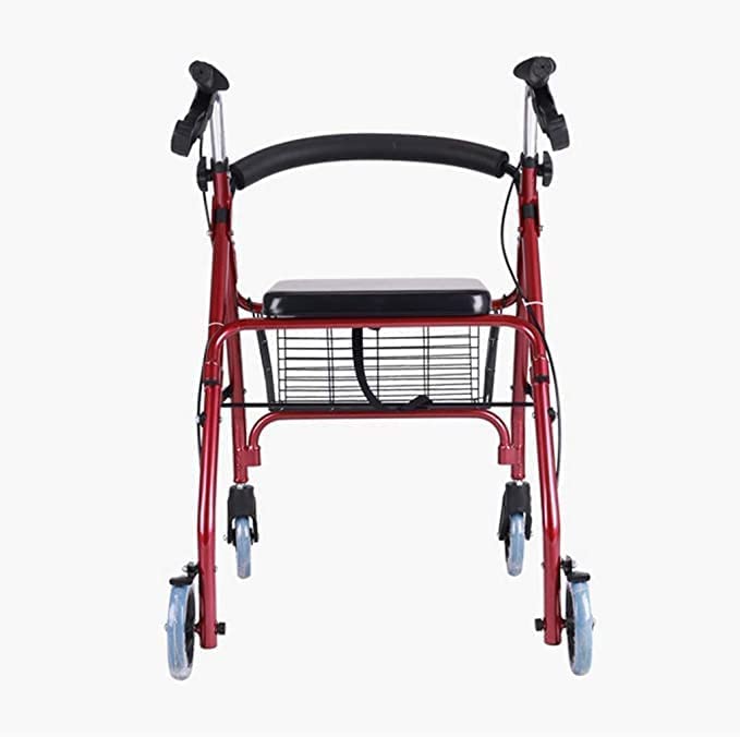 Load image into Gallery viewer, Dr.Ortho Walker for seniors , 4 Wheel Walker Lightweight Folding Adjustable with Seat Basket and Space Saver Durable Mobility Aid
