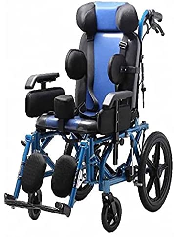 كرسي متحرك سي-بي متعدد الوظائف للشلل الدماغي وضمور الاعصاب للأطفال أقل من 14 عامًا ، أزرق