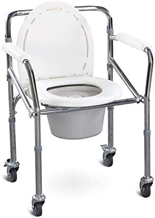 كرسي حمام متحرك ب4 عجلات صغيرة ، قابل للطي مزود بقاعدة بلاستيكية بواسطة فوشان