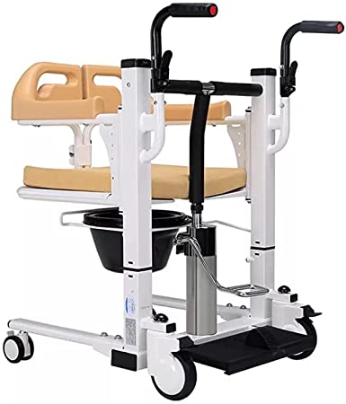 Commode transport chair, hydraulic lift wheelchair to transfer patient