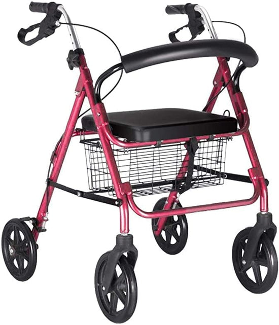 Load image into Gallery viewer, Dr.Ortho Walker for seniors , 4 Wheel Walker Lightweight Folding Adjustable with Seat Basket and Space Saver Durable Mobility Aid
