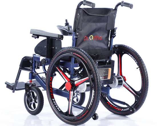 Load image into Gallery viewer, Dr.Ortho electric wheelchair DR-N-40-C with sporty large rear wheels for Heavy Duty , Comfortable Use Motor 2*250W

