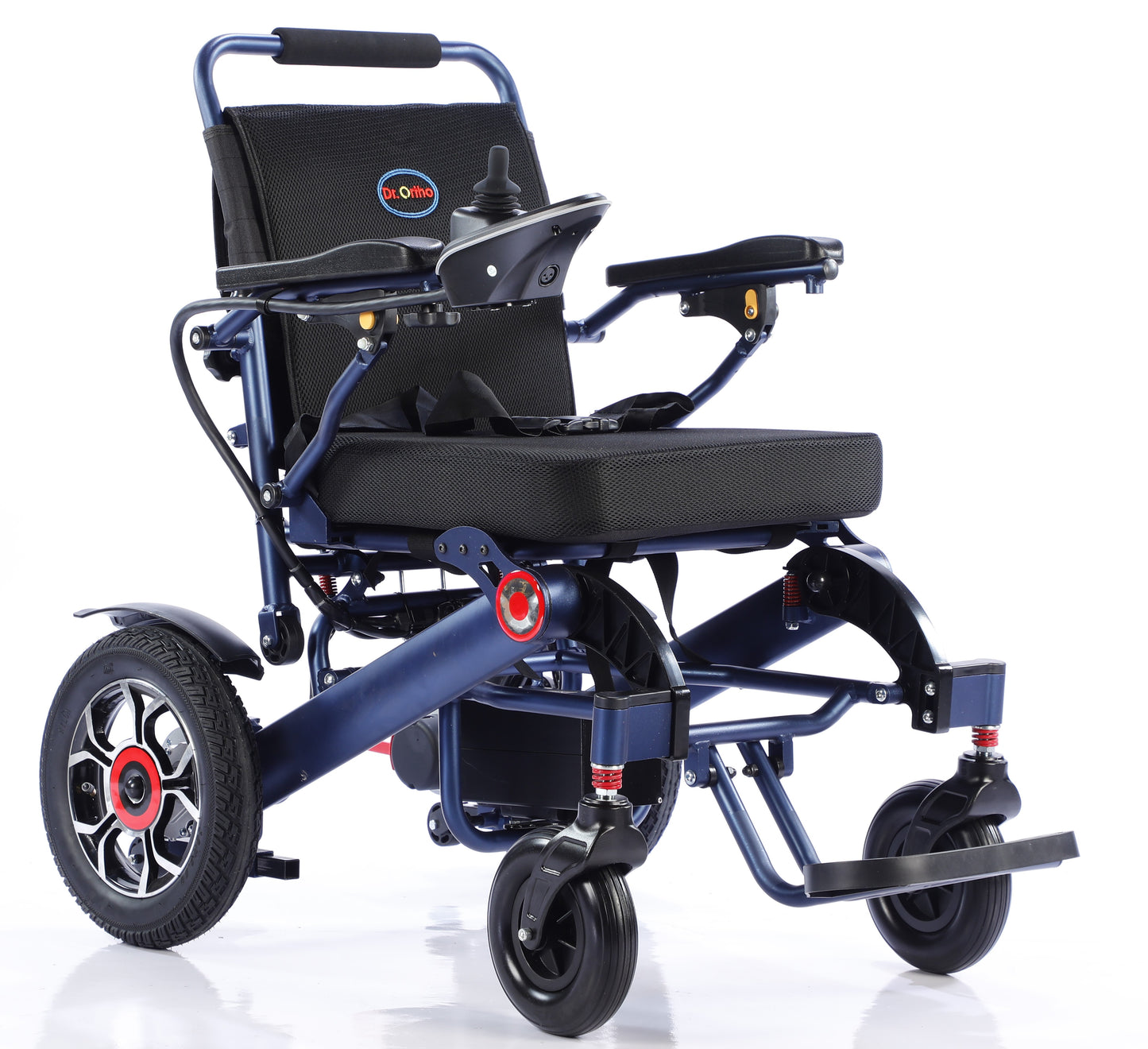 Dr.Ortho electric wheelchair DR-N-20-D blue frame light weight aluminum frame with lithium battery motor 250W