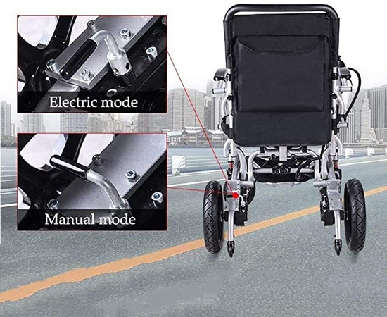 Load image into Gallery viewer, Electric wheelchair light weight 31Kg, 360 ° joystick, weight capacity 150Kg aluminum frame with lithium batteries.
