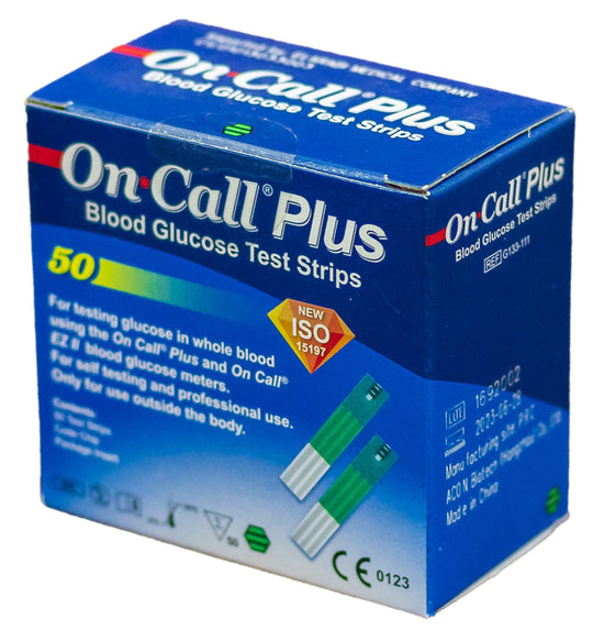 On-Call Plus Strips Blood Sugar Test  50 test strips