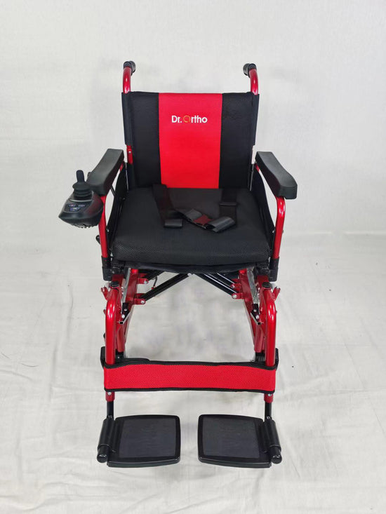 Dr.Ortho DR-S01 Heavy Duty Electric Wheelchair, Foldable and Lightweight with 360° Joystick, Weight Capacity 120kg